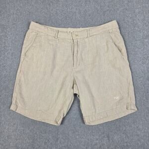 Porter & Ash Mens 36 Linen Blend Flat Front Chino Style Shorts